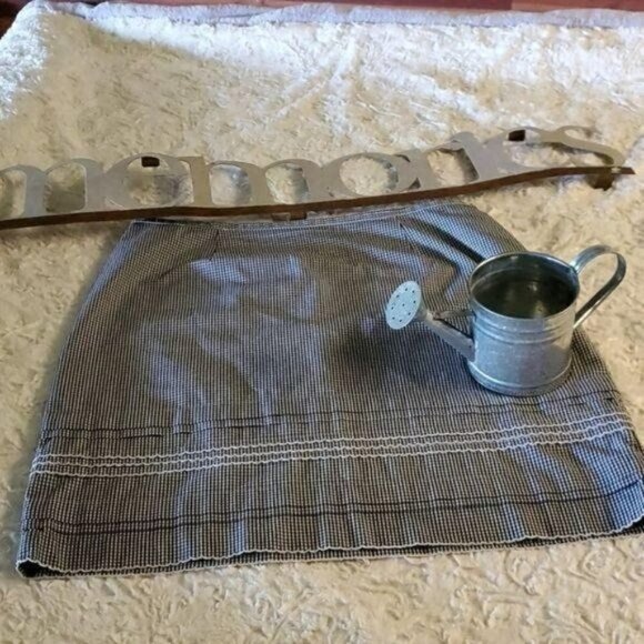 Christopher & Banks White & Black Checkered Accented Trimmed Sz. 14 Zip Skirt - Picture 1 of 6